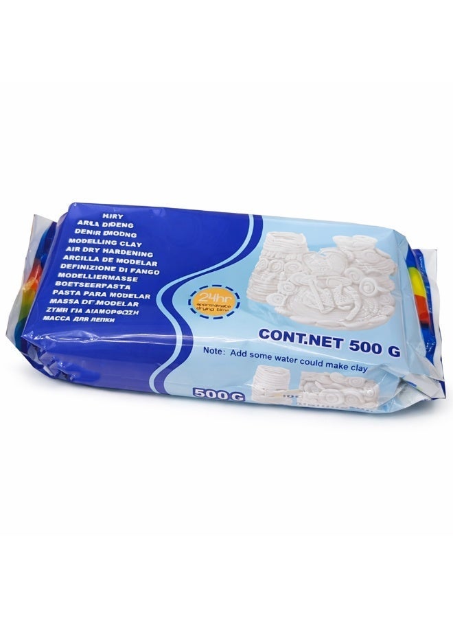 VersaMarts Air-Hardening Modeling Clay (White, 500g) – Ready-to-Use Professional Sculpting Dough – Non-Toxic & ACMI Certified – Ideal for DIY Crafts, School Projects & Artistic Creations - Image 1